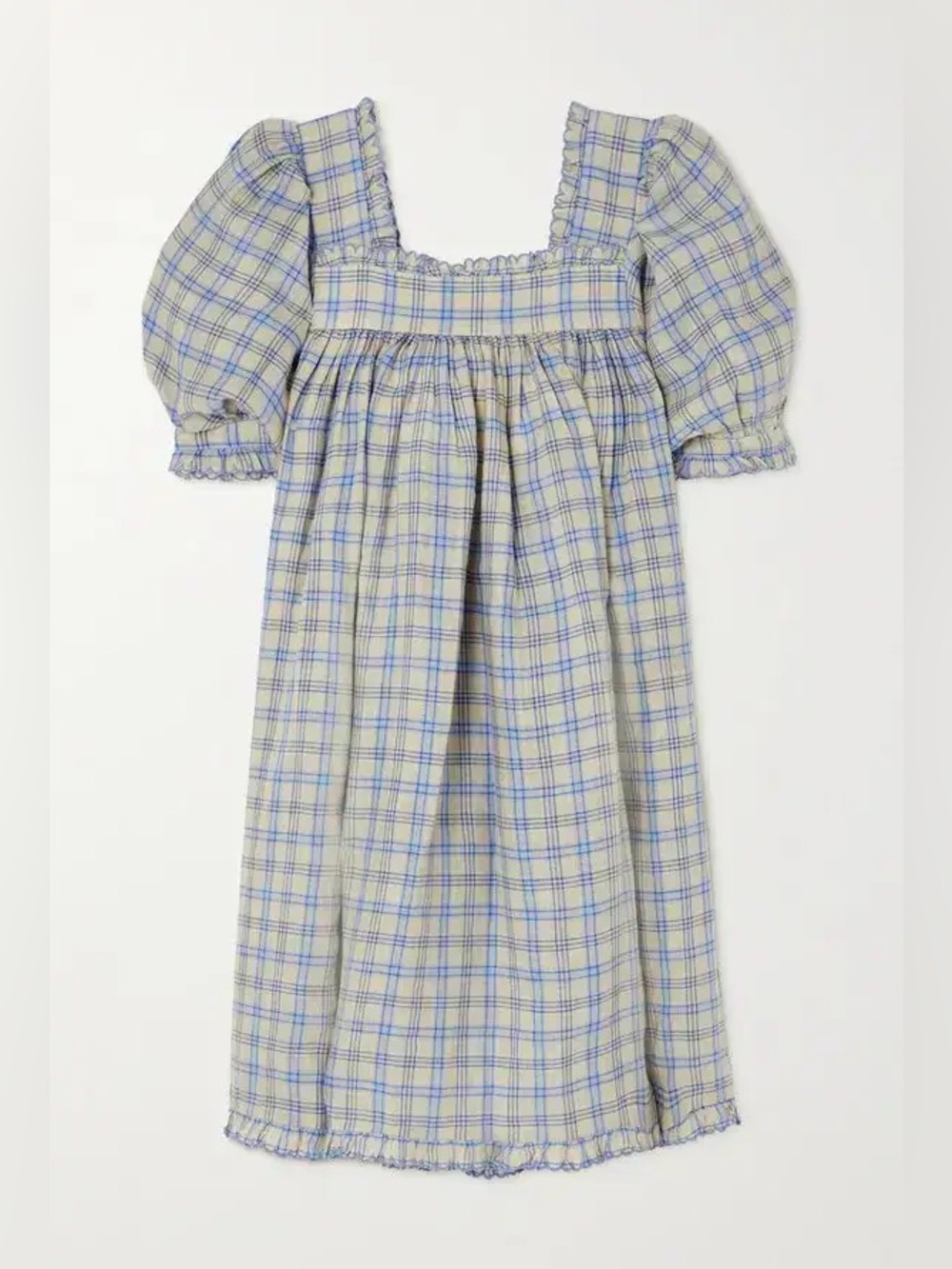 DÔEN Frede Dress in Blue Meadowlark Plaid | XS - Picture 4 of 10